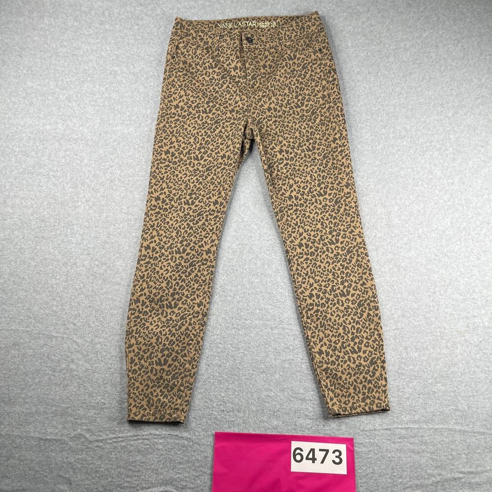 Vanilla Star High Rise Skinny Jeans Cheetah Print Casual Womens Size 7 28x27